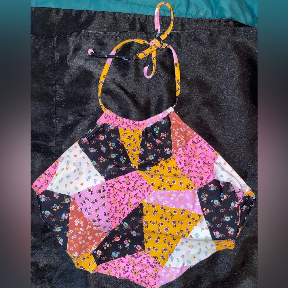 Floral Halter Swim Top